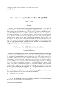 The Limits of a Negative Interest Rate Policy (NIRP)