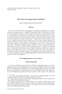 The Swiss Sovereign Money Initiative