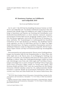 49. Konstanzer Seminar zur Geldtheorie und Geldpolitik 2018