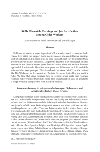 Skills Mismatch, Earnings and Job Satisfaction among Older Workers