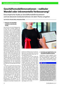 Geschäftsmodellinnovationen – radikaler Wandel oder inkrementelle Verbesserung?