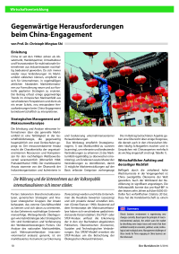 Gegenwärtige Herausforderungen beim China-Engagement