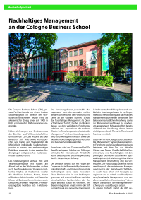 Nachhaltiges Management an der Cologne Business School