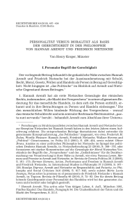 Personalität versus Moralität als Basis der Gerechtigkeit in der Philosophie von Hannah Arendt und Friedrich Nietzsche