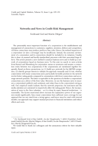 Networks and News in Credit Risk Management