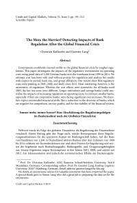 The More the Merrier? Detecting Impacts of Bank Regulation After the Global Financial Crisis