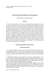 The Interest Rate Sensitivity of Investment