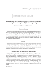 Digitalisierung im Mittelstand – integrativer Steuerungsansatz zur Implementierung einer Digitalisierungsstrategie