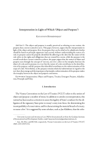 Interpretation in Light of Which ‘Object and Purpose’?
