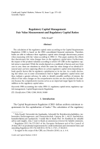 Regulatory Capital Management: Fair Value Measurement and Regulatory Capital Ratios