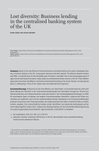 Lost diversity: Business lending in the centralised banking system of the UK