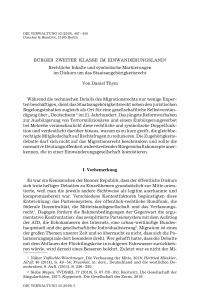 Bürger zweiter Klasse im Einwanderungsland?
