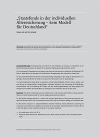 „Staatsfonds in der individuellen Alterssicherung – kein Modell für Deutschland“