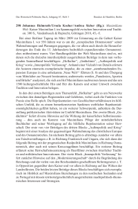 Johannes Helmrath / Ursula Kocher / Andrea Sieber (Hg.): Maximilians Welt. Kaiser Maximilian I. im Spannungsfeld zwischen Innovation und Tradition