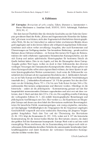 Eutropius: Breviarium ab urbe condita. Ediert, übersetzt u. kommentiert v. Bruno Bleckmann u. Jonathan Groß