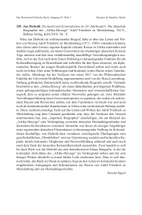 Jan Diebold: Hochadel und Kolonialismus im 20. Jahrhundert. Die imperiale Biographie des „Afrika-Herzogs“ Adolf Friedrich zu Mecklenburg