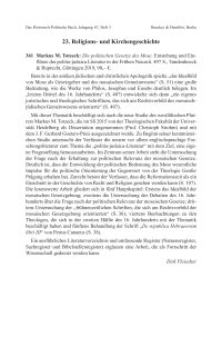 Markus M. Totzeck: Die politischen Gesetze des Mose. Entstehung und Einflüsse der politia-judaica Literatur in der Frühen Neuzeit