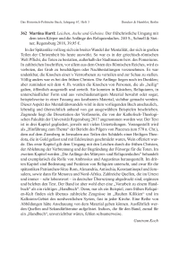 Martina Hartl: Leichen, Asche und Gebeine. Der frühchristliche Umgang mit dem toten Körper und die Anfänge des Reliquienkultes