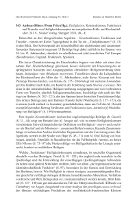 Andreas Bihrer / Fiona Fritz (Hg.): Heiligkeiten. Konstruktionen, Funktionen und Transfer von Heiligkeitskonzepten im europäischen Früh- und Hochmittelalter