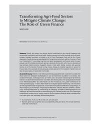 Transforming Agri-Food Sectors to Mitigate Climate Change: The Role of Green Finance