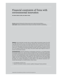 Financial constraints of firms with environmental innovation