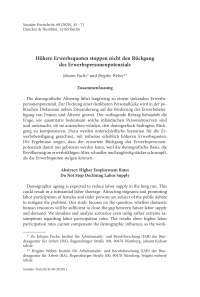 Höhere Erwerbsquoten stoppen nicht den Rückgang des Erwerbspersonenpotenzials