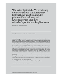 Wie krisenfest ist die Verschuldung des Privatsektors im Euroraum? Entwicklung und Struktur der privaten Verschuldung seit Krisenausbruch und ihre wirtschaftspolitischen Implikationen
