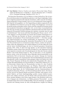 Lisa Medrow: Moderne Tradition und religiöse Wissenschaft. Islam, Wissenschaft und Moderne bei I. Goldziher, C. Snouck Hurgronje und C. H. Becker