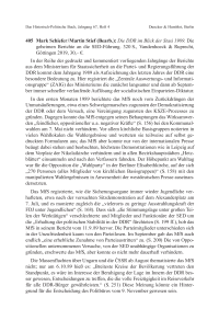 Mark Schiefer/Martin Stief (Bearb.): Die DDR im Blick der Stasi 1989. Die geheimen Berichte an die SED-Führung