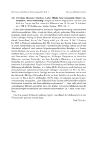 Christine Absmeier / Matthias Asche/ Márta Fata / Annemarie Röder / Annemarie
u. Anton Schindling: Religiös motivierte Migrationen zwischen dem
östlichen Europa und dem deutschen Südwesten vom 16. bis zum 19. Jahrhundert