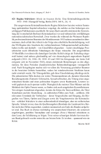 Regina Stürickow: Morde im braunen Berlin. Eine Kriminalitätsgeschichte
1933 – 1945