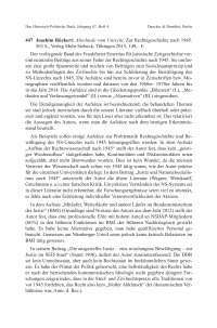Joachim Rückert: Abschiede vom Unrecht. Zur Rechtsgeschichte nach 1945
