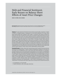 Debt and Financial Sentiment. Early Keynes on Balance Sheet Effects of Asset Price Changes
