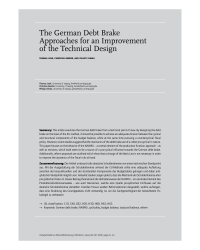 The German Debt Brake Approaches for an Improvement of the Technical Design