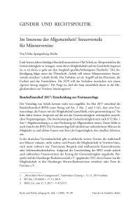 Im Interesse der Allgemeinheit? Steuervorteile für Männervereine
