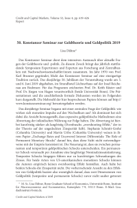 50. Konstanzer Seminar zur Geldtheorie und Geldpolitik 2019
