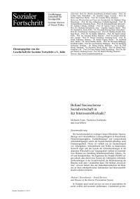 Befund Sociosclerose – Sozialwirtschaft in der Interessensblockade?