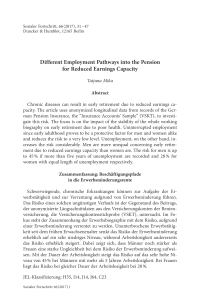 Different Employment Pathways into the Pension for Reduced Earnings Capacity