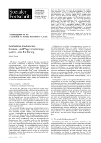 Solidaritäten im deutschen Kranken- und Pflegeversicherungssystem – eine Einführung