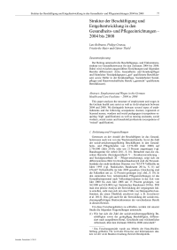 Struktur der Beschäftigung und Entgeltentwicklung in den Gesundheits- und Pflegeeinrichtungen – 2004 bis 2008