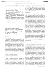 Der pädagogische Umgang mit herkunfts- und milieubedingter Differenz im Zuge der Förderung von Ausbildungsreife in der Berufsvorbereitung