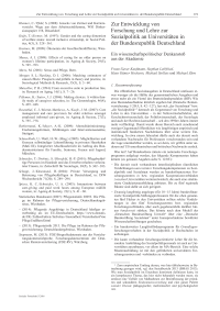 Standpunkt: Zur Entwicklung von Forschung und Lehre zur Sozialpolitik an Universitäten in der Bundesrepublik Deutschland. Ein wissenschaftspolitischer Denkanstoß aus der Akademie