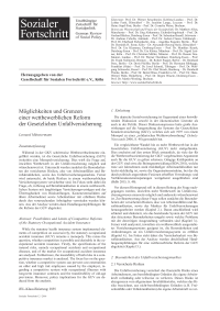Möglichkeiten und Grenzen einer wettbewerblichen Reform der Gesetzlichen Unfallversicherung