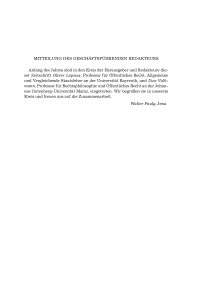 MITTEILUNG DES GESCHÄFTSFÜHRENDEN REDAKTEURS