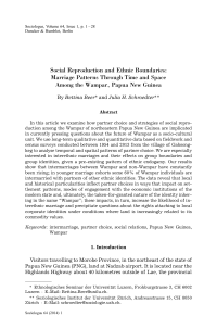 Social Reproduction and Ethnic Boundaries: Marriage Patterns Through Time and Space Among the Wampar, Papua New Guinea