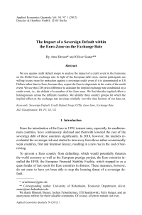 The Impact of a Sovereign Default within the Euro-Zone on the Exchange Rate