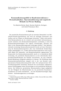 Kommunikationsqualität in Kundeninteraktionen – Bestandsaufnahme, Operationalisierung und empirische Befunde im Private Banking