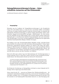 Naturgefahrenversicherung in Europa – Unterschiedliche Antworten auf den Klimawandel