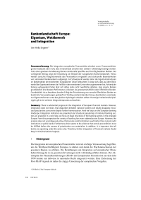 Bankenlandschaft Europa: Eigentum, Wettbewerb und Integration