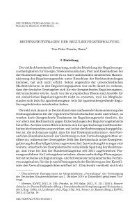 Rechtsschutzfragen der Regulierungsverwaltung